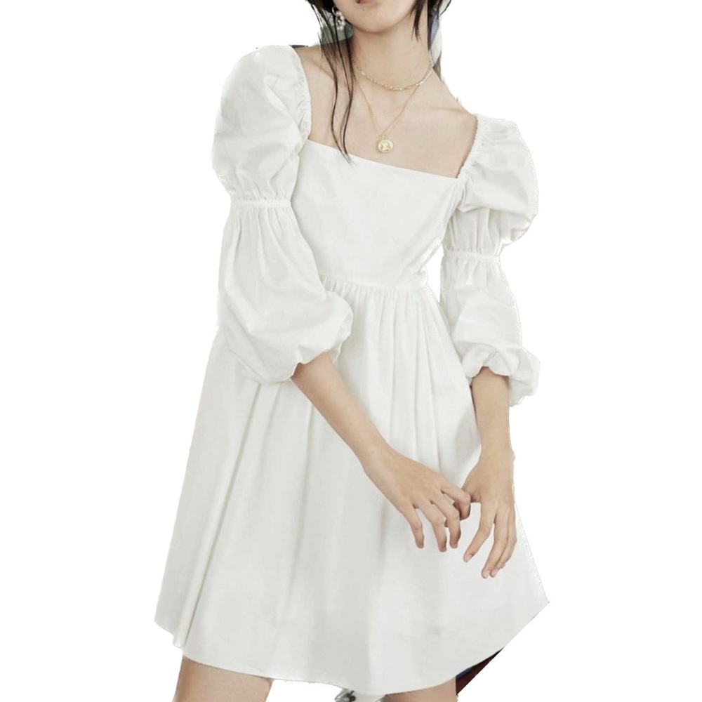 J.ING white Puff Dress | NWT (M)